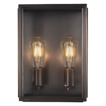 Kent 2 Light Brass & Glass Outdoor Wall Light